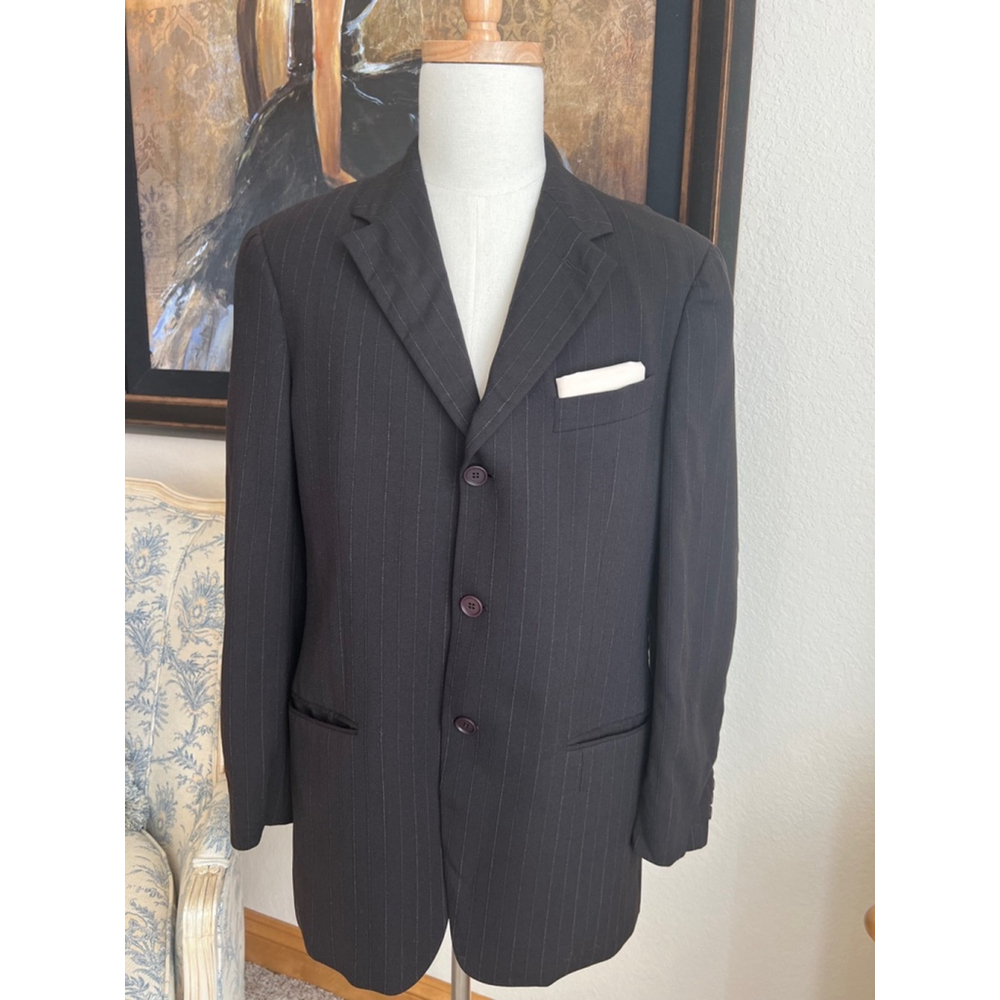 Men's Giorgio Armani Blazer, Black & White PinStriped, Size 40